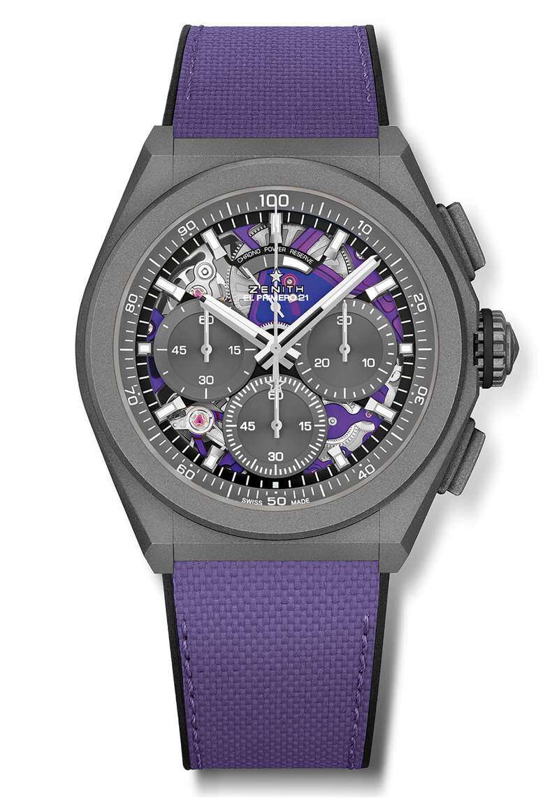 真力時鏤空Defy 21‘紫外線’鈦金屬黑色腕表-復刻表