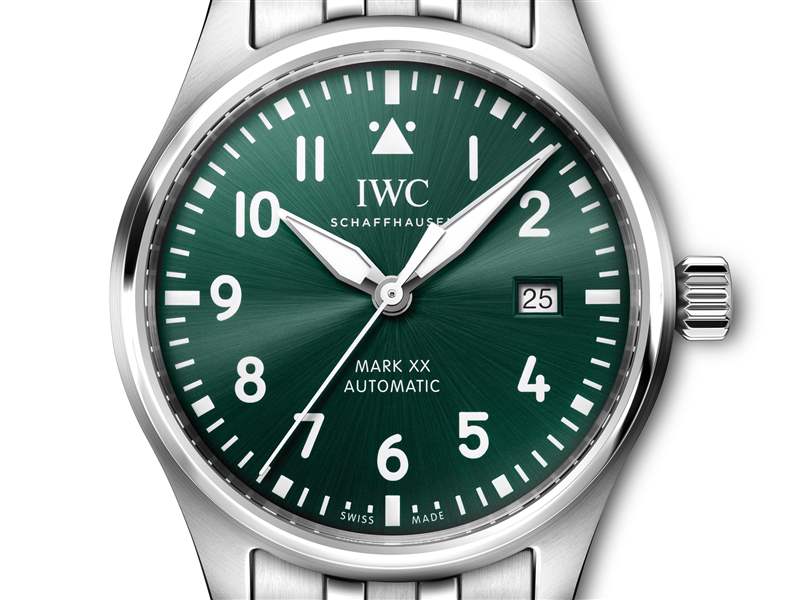 萬國推出4枚Pilot’s Watch Mark XX馬克二十腕表：綠色表盤、精鋼表鏈-復刻表