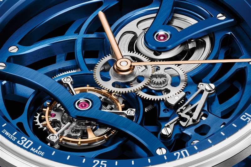 愛彼推出Code 11.59 Tourbillon Openworked Electric Blue藍色超薄鏤空陀飛輪腕表-復刻表