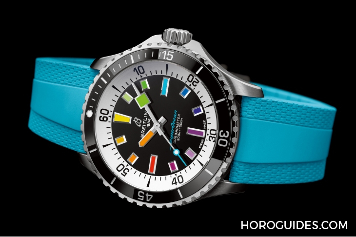 百年靈Superocean 36、42、44mm彩虹時標面繽紛亮相-復刻表